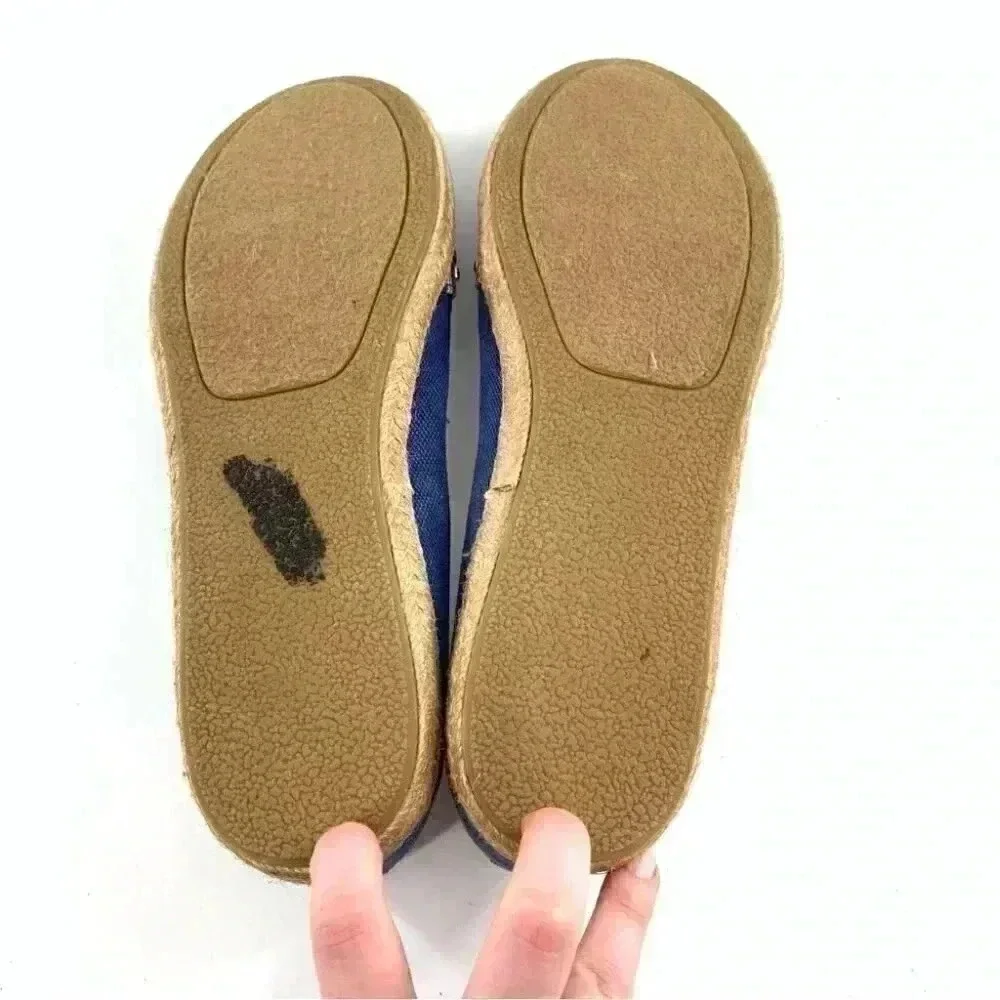 Maurices flats size 11 denim blue Espadrilles tribal print ballet loafers
